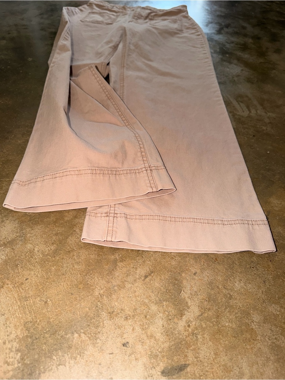 Old Navy High Rise Wide Leg Pants 4 Tall Khaki Patch Pocket Cotton Fall Photos - Picture 3 of 11